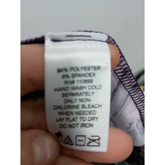 Attitudes By Renee Womens Wearable Art Tunic Top 1X Purple Floral Asymmetrical - Picture 5 of 7